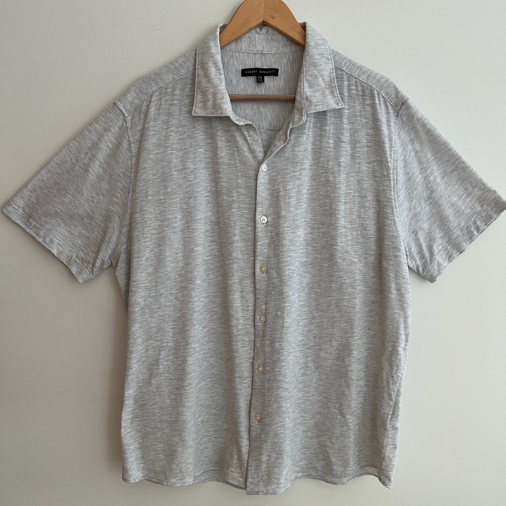 ROBERT BARAKETT Short Sleeve Button Down Shirt Fairhope Knit Shirt Casual